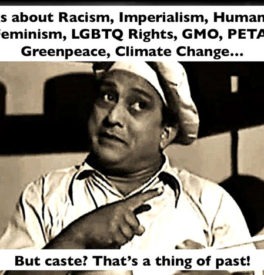 A meme on the negligence of the caste question in the Left-Liberal position